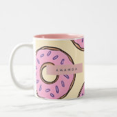 Personalized Pastel Pink Donut  ツートーンマグカップ (左)