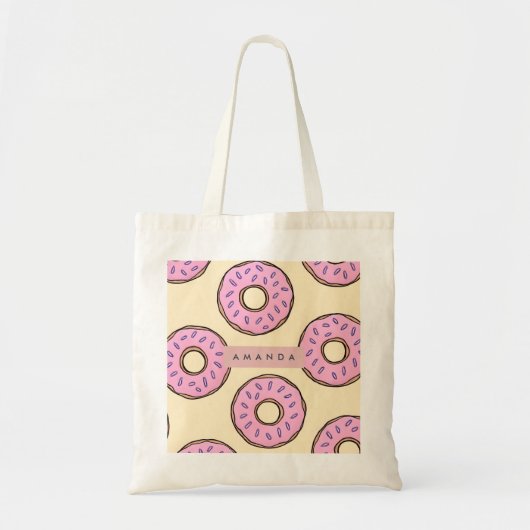 Personalized Pastel Pink Donut  トートバッグ (正面)