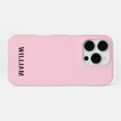 Personalized Pastel Pink iPhone Case with Custom iPhoneケース (裏面横)