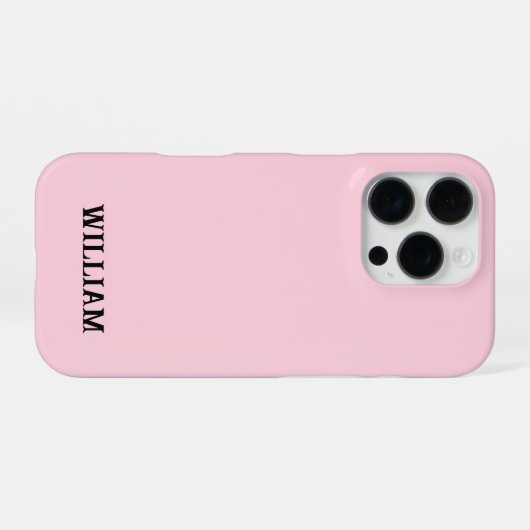 Personalized Pastel Pink iPhone Case with Custom iPhoneケース (裏面横)