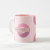 Personalized Pastel Pink Number 5 Billiard Ball ツートーンマグカップ (正面左)