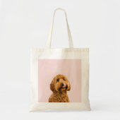 Personalized Pastel Pink Phone Case with Dog Photo トートバッグ (正面)