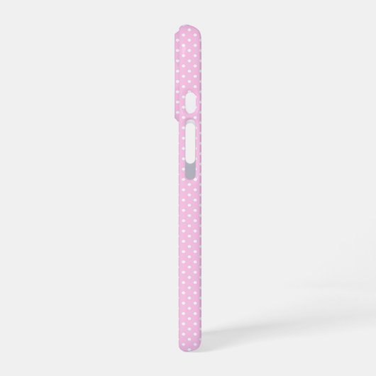 Personalized Pastel Pink Polka Dot Phone Case iPhone 16ケース (左側面)
