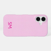 Personalized Pastel Pink Polka Dot Phone Case iPhone 16ケース (裏面横)