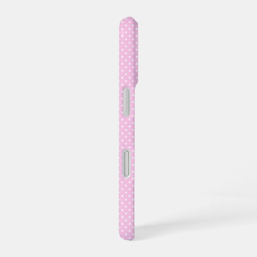 Personalized Pastel Pink Polka Dot Phone Case iPhone 16ケース (右側面)