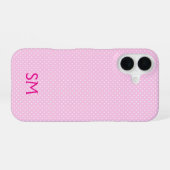 Personalized Pastel Pink Polka Dot Phone Case iPhone 16ケース (裏面横)