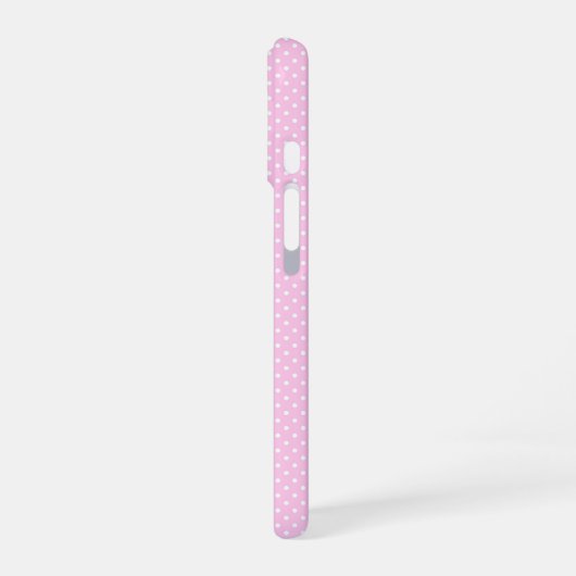 Personalized Pastel Pink Polka Dot Phone Case iPhone 16ケース (左側面)