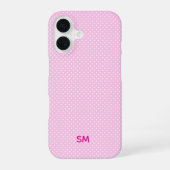 Personalized Pastel Pink Polka Dot Phone Case iPhone 16ケース (裏面)