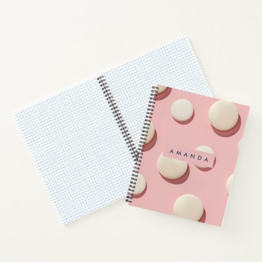 Personalized Pastel Pink with Cream Dot ノートブック (内部)