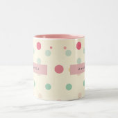 Personalized Pastel Polka Dot Style  ツートーンマグカップ (中央)