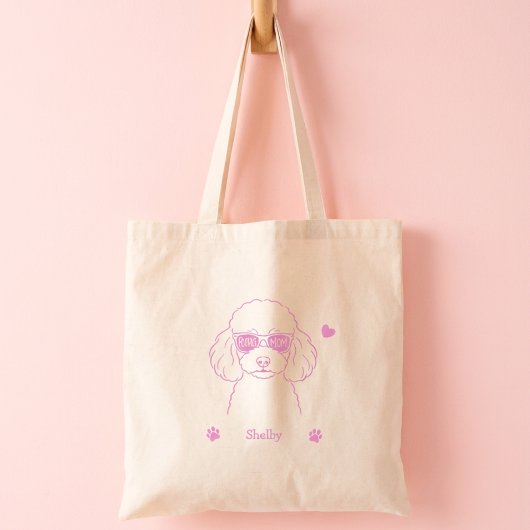 Personalized Pastel Poodle Tote Bag for Dog Mom トートバッグ