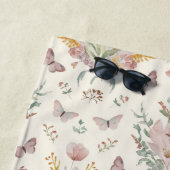 Personalized Pastel Purple Butterfly Kids ビーチタオル (インサイチュ)