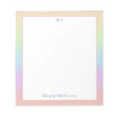 personalized Pastel Rainbow ノートパッド (正面)