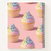 Personalized Pastel Rainbow Cupcake Pattern ノートブック (裏面)