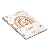Personalized Pastel Rainbow Spiral Notebook  ノートブック (右側)