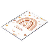 Personalized Pastel Rainbow Spiral Notebook  ノートブック (左側)