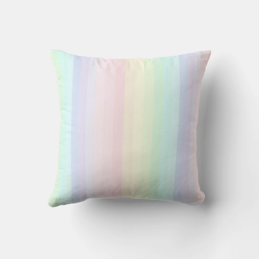 Personalized Pastel Rainbow Stripe クッション (裏面)