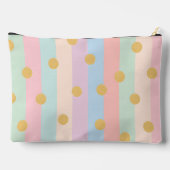 Personalized Pastel Rainbow Stripes with Dots アクセサリーポーチ (裏面)