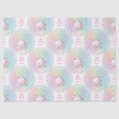 Personalized Pastel Rainbow Unicorn Happy Birthday 薄葉紙 (正面)