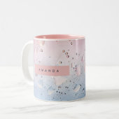 Personalized Pastel Raindrop & Ombre Watercolor ツートーンマグカップ (正面左)