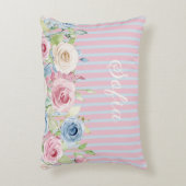 Personalized Pastel Rose Bouquet coquette アクセントクッション (正面(垂直))