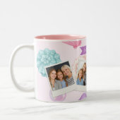 Personalized Pastel Seashell Coastal Custom Name ツートーンマグカップ (左)