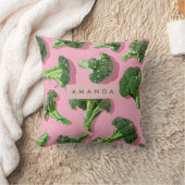 Personalized Pastel Sparkle Green Broccoli  クッション (ブランケット)