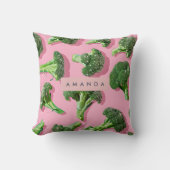 Personalized Pastel Sparkle Green Broccoli  クッション (正面)