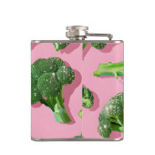 Personalized Pastel Sparkle Green Broccoli  フラスク (裏面)