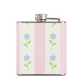 Personalized Pastel Stripes with Flower Pattern フラスク (裏面)