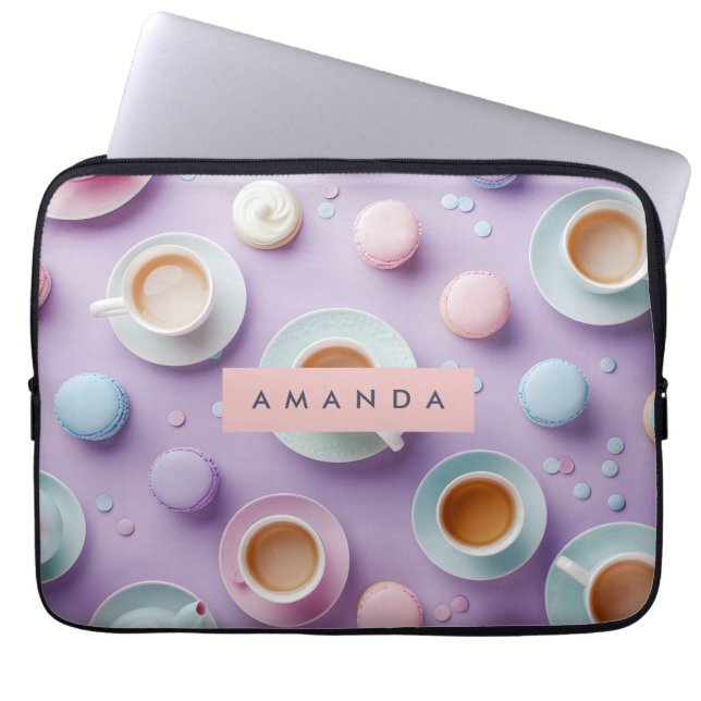 Personalized Pastel Tea Party Bliss ラップトップスリーブ (正面)