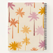 Personalized Pastel Tropical Sunset Palm Tree ノートブック (裏面)