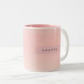 Personalized Pastel Warm Peach Blush Fade ツートーンマグカップ (正面右)