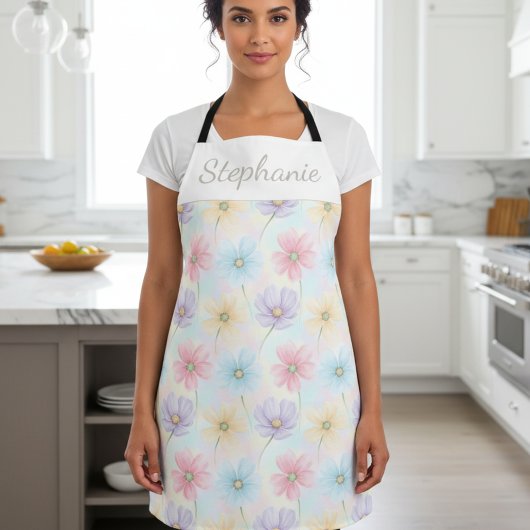 Personalized Pastel Watercolor Bloom  エプロン