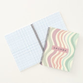 Personalized Pastel Wavy Stripe Style ノートブック (内部)