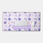 Personalized pastel y2k lavender aesthetic pattern デスクマット (キーボード&マウス)