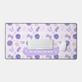 Personalized pastel y2k lavender aesthetic pattern デスクマット