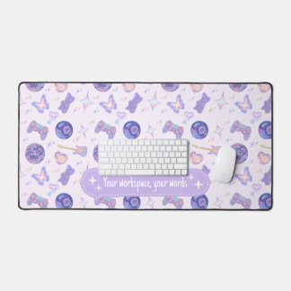 Personalized pastel y2k lavender aesthetic pattern デスクマット