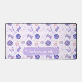 Personalized pastel y2k lavender aesthetic pattern デスクマット