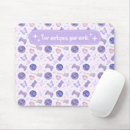 Personalized pastel y2k lavender aesthetic pattern マウスパッド
