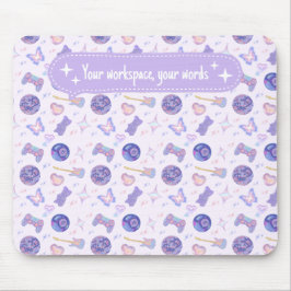 Personalized pastel y2k lavender aesthetic pattern マウスパッド