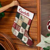 Personalized Patchwork Christmas Stocking  ラージクリスマスストッキング