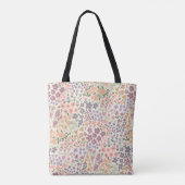 Personalized Patchwork Floral & Plaid Tote Bag トートバッグ (裏面)
