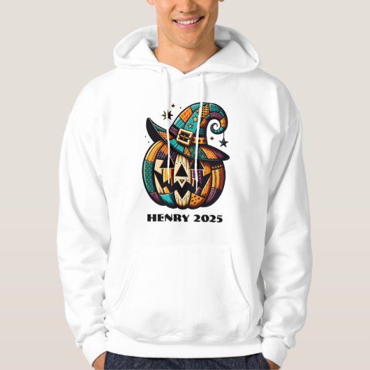 Personalized Patchwork Pumpk Halloween  パーカ (正面)