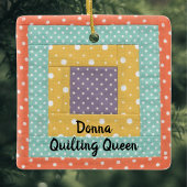 Personalized Patchwork Quilting Sewing セラミックオーナメント