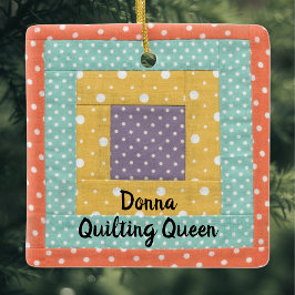 Personalized Patchwork Quilting Sewing セラミックオーナメント