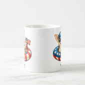 Personalized Patriotic 4th of July  Chihuahua コーヒーマグカップ (中央)