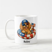 Personalized Patriotic 4th of July Cocker Spaniel コーヒーマグカップ (左)