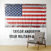 Personalized Patriotic American Flag  タペストリー (インサイチュ(横))