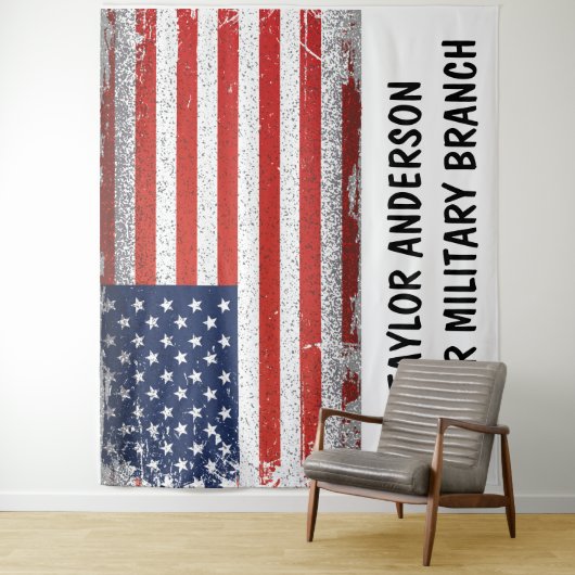 Personalized Patriotic American Flag  タペストリー (インサイチュ)